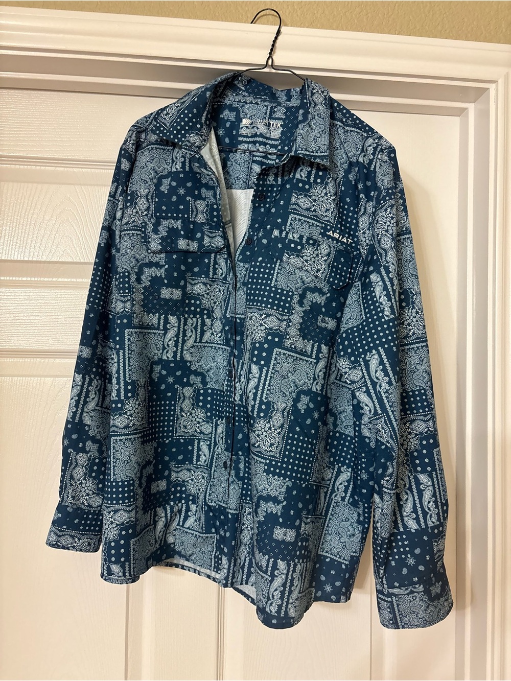 Ariat VentTEK Blue Patchwork Bandana Button-Down Shirt